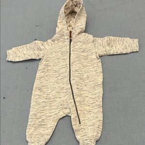 H&M Heathered Gray Hooded Baby Footie